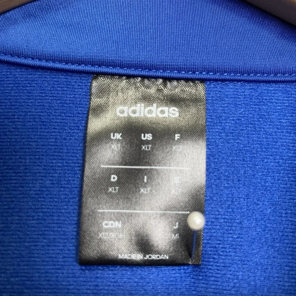 Adidas Collegiate 3 Striped Royal/Black XLT Full Zip Track Jacket Men's